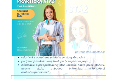 Erasmus+ praktická stáž v akademickom roku 2023/24