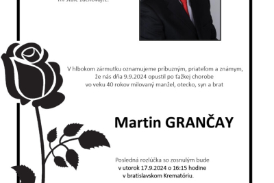 Opustil nás doktor Grančay