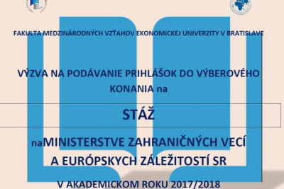 Výberové konanie na stáž na MZVaEZ SR