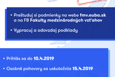 VÝZVA ERASMUS+ študentská mobilita na akademický rok 2019/20 2.kolo