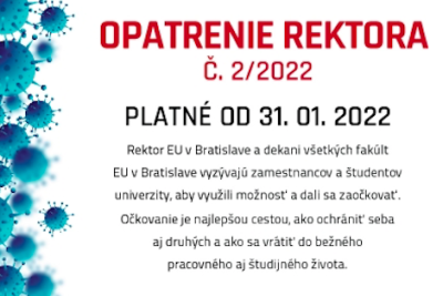 Opatrenie rektora číslo 2/2022