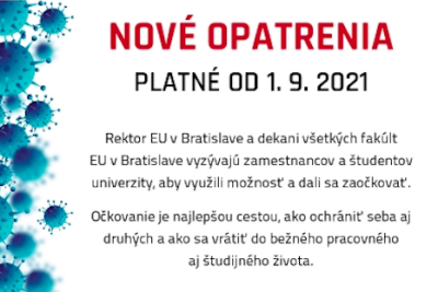 Opatrenie rektora číslo 8/2021