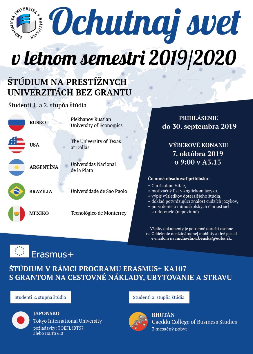 Výzva ErasmusKA107 Bilaterálna spolupráca 2019